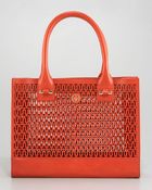 Tory Burch Ella Logo Perforated Tote - Lyst
