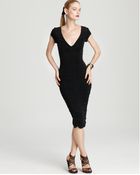Donna Karan New York Dress Cap Sleeve Ruched - Lyst
