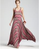 Parker Dress Printed Maxi with Pleated Skirt - Lyst