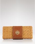 Tory Burch Clutch Rattan Turnlock - Lyst