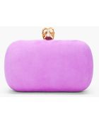 Alexander McQueen Purple Suede Skull Box Clutch - Lyst