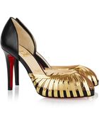 Christian Louboutin Corpus 100 Leather and Chain Pumps - Lyst