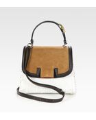 Fendi Silvana Raffia Suede Leather Bag - Lyst