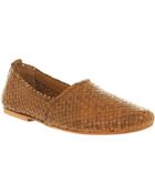 H By Hudson Cozumel Woven Slip On Tan Leather - Lyst