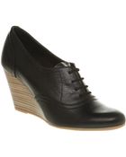 Office Blinkered Wedge Lace Up Black Leather - Lyst