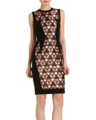 Prabal Gurung Lace Panel Dress - Lyst