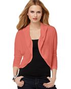 Anne Klein Three Quarter Sleeve Open Front Shrug - Lyst