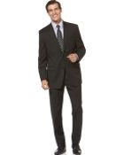 Calvin Klein Black Solid Slim-Fit Suit - Lyst