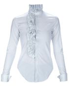 Ralph Lauren Blue Label Ruffle Detail Blouse - Lyst