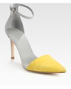 Alexander Wang Lina Leather and Suede Colorblock Pumps - Lyst
