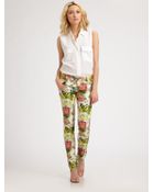 Alice + Olivia 5pocket Printed Skinny Jeans - Lyst
