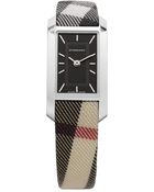Burberry Womens Swiss Black Dial Check Strap Timepiece - Lyst