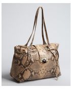 Jimmy Choo Natural Snake Embossed Leather Rhea Large Tote - Lyst