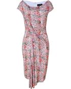 Saloni Coral and Olive Shibori Print Dress - Lyst