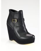 Stella McCartney Faux Leather and Faux Suede Ankle Boots - Lyst