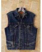 Free People Vintage Distressed Denim Vest - Lyst