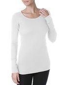 Michael Stars Supima Long Sleeve Raw Edge Crew - Lyst