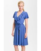 Milly Erika Ruffle Wrap Dress - Lyst