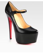 Christian Louboutin Leather Platform Mary Jane Pumps - Lyst