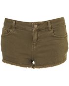 Moto Moto Khaki Denim Hotpants - Lyst
