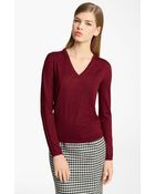 Jil Sander Stripe Sleeve Knit Sweater - Lyst