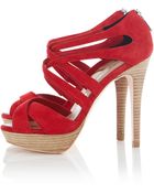 Karen Millen Suede Sandals - Lyst