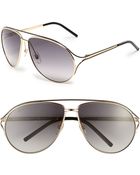 Gucci Metal Aviator Sunglasses - Lyst