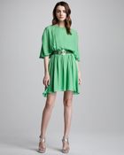 Alice + Olivia Bette Belted Silk Dress - Lyst