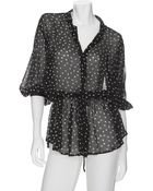 Enza Costa Polka Dot Blouse - Lyst