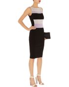 Karen Millen Block Stripe Bandage Knit Dress - Lyst