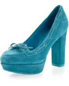 Sperry Top-sider Suede Pump Turquoise - Lyst