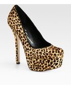 Alice + Olivia Leopardprint Calf Hair Platform Pumps - Lyst