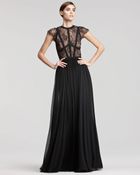 Elie Saab Capsleeve Lacebodice Gown - Lyst