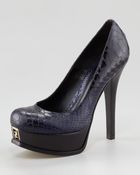 Fendi Fendista Crocembossed Pump - Lyst