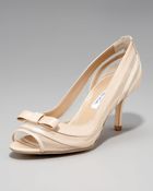 Oscar de la Renta Mesh and Patent Bow Pump - Lyst
