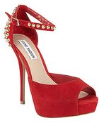 Steve Madden Hazzzard High Peep Toe Sandals - Lyst