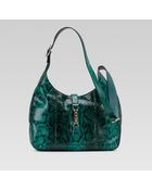 Gucci Jackie Malachite Green Color Python Shoulder Bag - Lyst