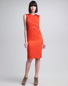 Narciso Rodriguez Bifabric Sheath Dress - Lyst