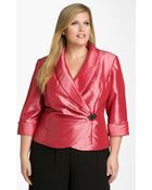 Alex Evenings Wrap Taffeta Blouse - Lyst
