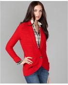 Tommy Hilfiger Long Sleeve Cable Knit Cardigan - Lyst