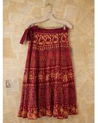 Free People Vintage Batik Printed Wrap Skirt - Lyst