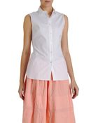 Jil Sander Sleeveless Button Front Blouse - Lyst