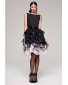 Oscar de la Renta Faille Sleeveless Organza Dress - Lyst