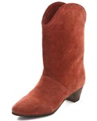 See By Chloé Low Heel Mid Calf Boots - Lyst