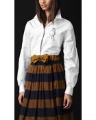 Burberry Prorsum Bird Detail Silk Faille Shirt - Lyst