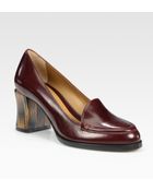 Fendi Austen Leather Loafer Pumps - Lyst