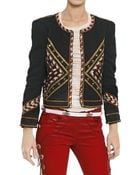 Isabel Marant Embroidered Cotton Denim Jacket - Lyst