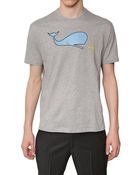 Jil Sander Whale Print Melange Jersey T-shirt - Lyst