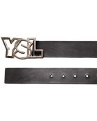 Saint Laurent 35cm Brushed Leather Belt - Lyst