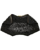 Alexander McQueen Demanta Splinter Patent Leather Clutch - Lyst